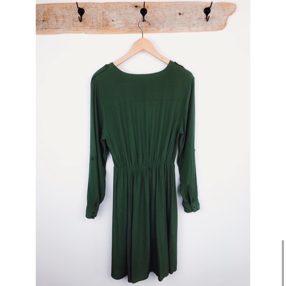 NWT Anthropologie Maeve Lene Green Faux Wrap Dress - Picture 7 of 9